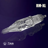 T&T AWE Series Tattoo Needle Cartridges Extra Long Round/Curved Magnum(RM-XL) with dual patented ink reservoir and stabilizing membrane