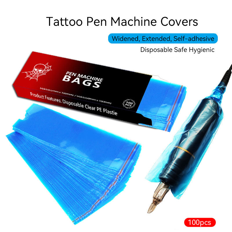 100 piezas Fundas desechables para máquina de tatuaje tipo pen – 6.5 x 18 cm