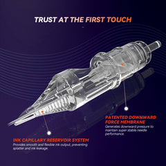 T&T AWE Series Tattoo Needle Cartridges – Extra Long Round/Curved Magnum(RM-XL),20pcs