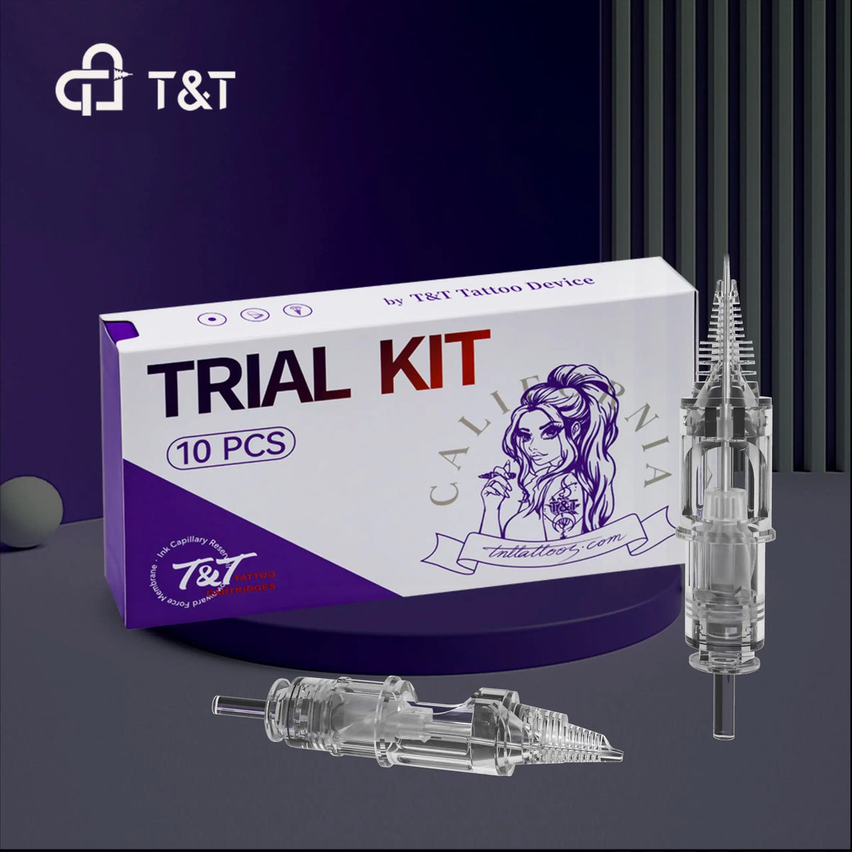 Kit de prueba de cartuchos de agujas para tatuaje Serie AWE de T&T-RL(10 piezas/caja)