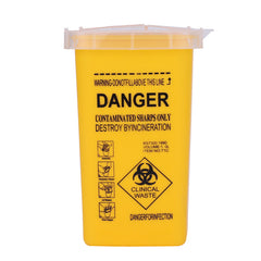 Sharps Container with Split Lid Design and Locking Mechanism for Sharp Waste Disposal, 1 Quart
