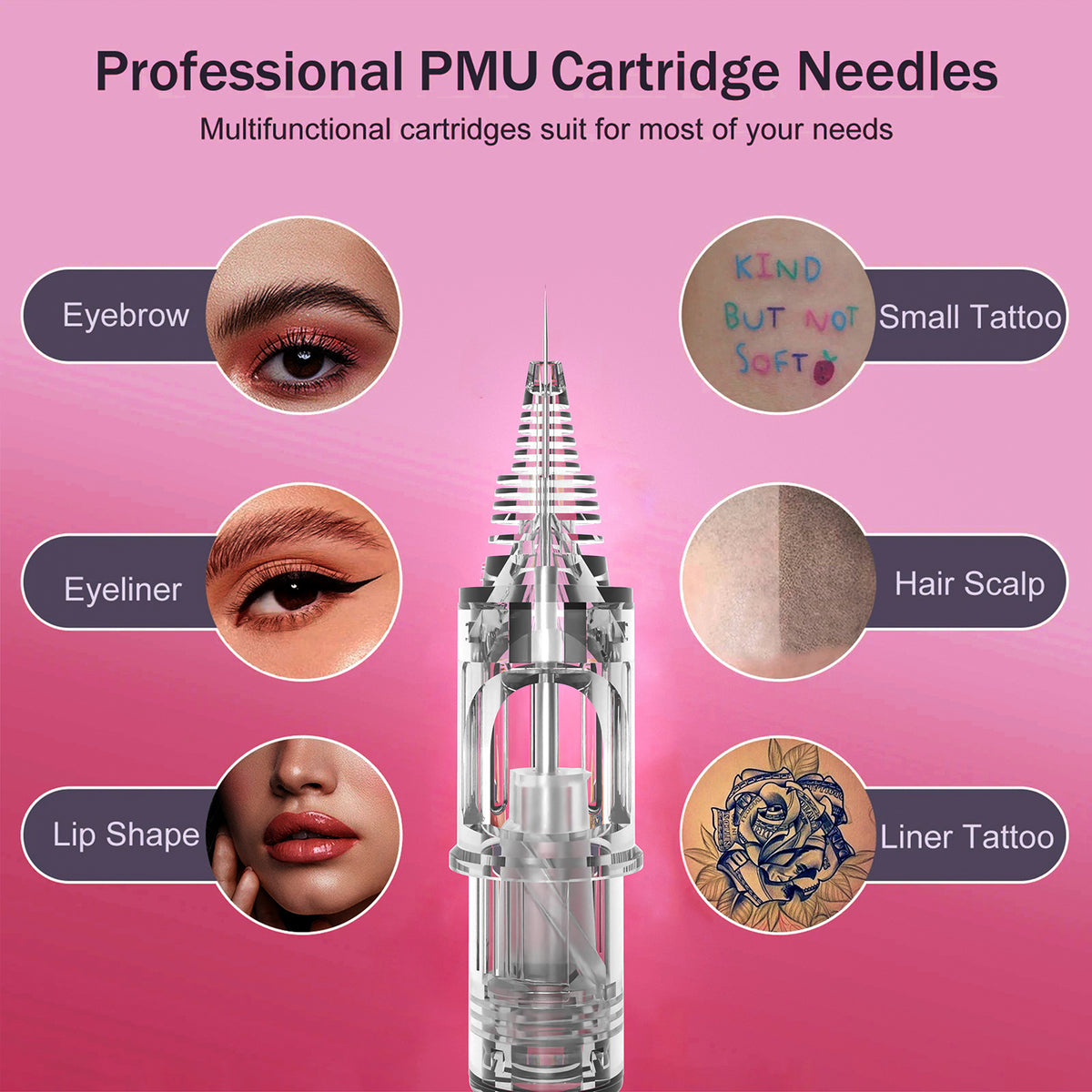 Cartuchos de agujas para tatuaje T&T Serie PMU RL – 0,18 mm (#04), 20 uds.