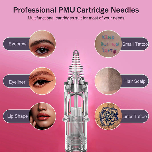 Cartuchos de agujas para tatuaje T&T Serie PMU RL – 0,18 mm (#04), 20 uds.