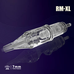 T&T AWE Series Tattoo Needle Cartridges Extra Long Round/Curved Magnum(RM-XL) with dual patented ink reservoir and stabilizing membrane