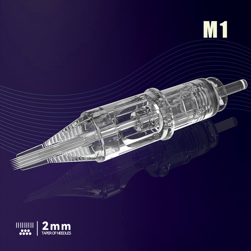 T&T AWE Series Tattoo Needle Cartridges Magnum (M1) with dual patented ink reservoir and stabilizing membrane