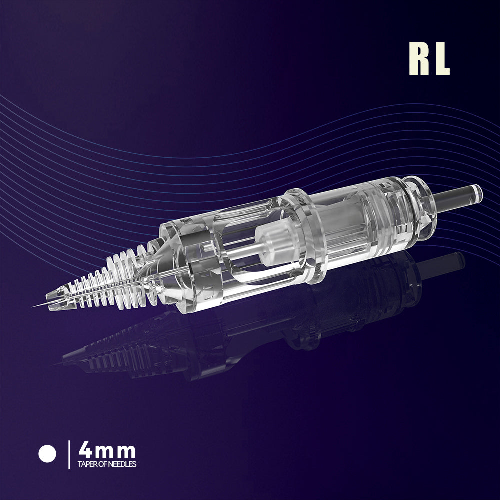 T&T AWE Series Tattoo Needle Cartridges Round Liner (RL) with dual patented ink reservoir and stabilizing membrane