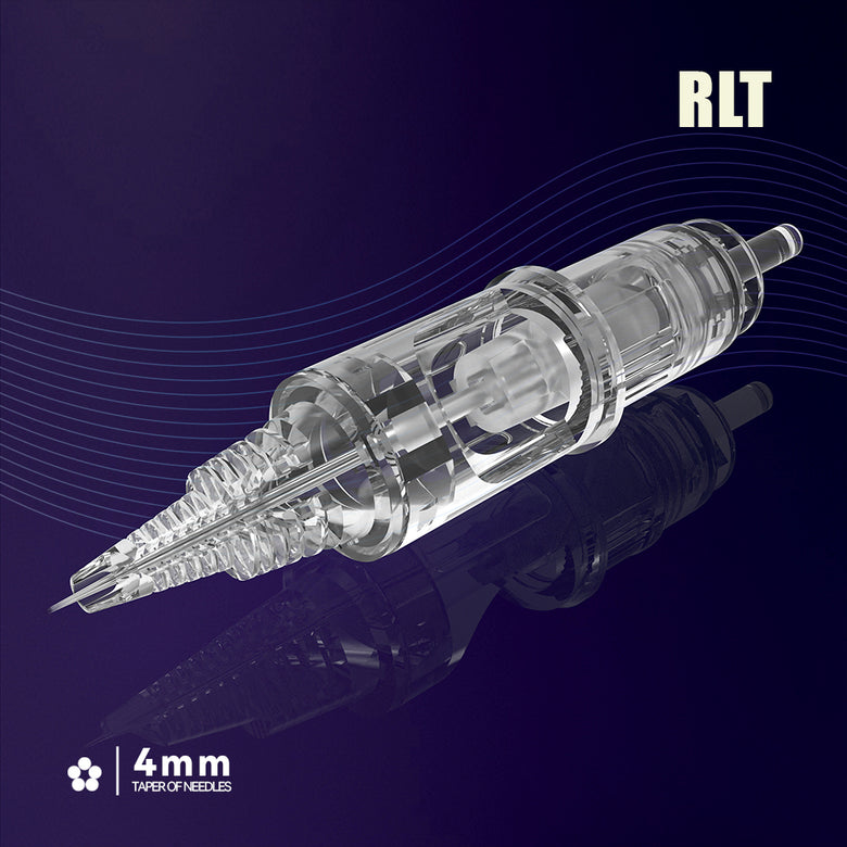 T&T AWE Series Tattoo Needle Cartridges Round Liner Tight (RLT) with dual patented ink reservoir and stabilizing membrane