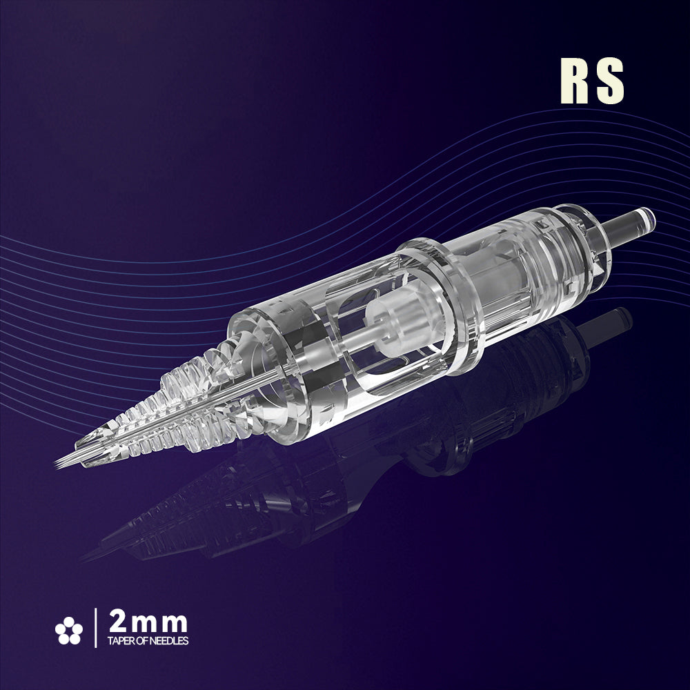 T&T AWE Series Tattoo Needle Cartridges Round Shader (RS) with dual patented ink reservoir and stabilizing membrane