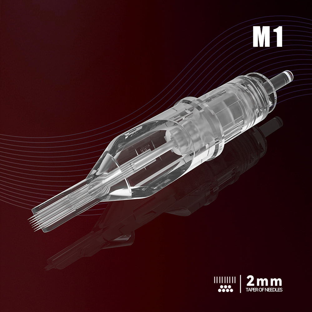T&T MAX Series Tattoo Needle Cartridges M1 with patented stabilizing membrane for smooth stable ink flow