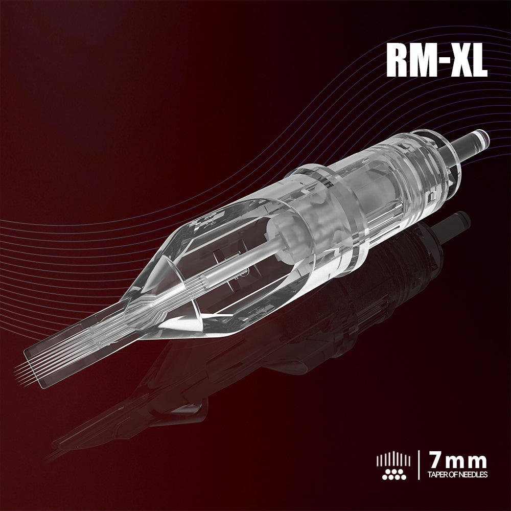 T&T MAX Series Tattoo Needle Cartridges RM-XL with patented stabilizing membrane for smooth stable ink flow
