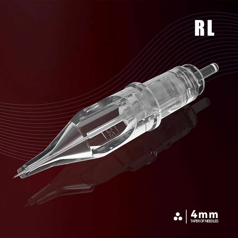 T&T MAX Series Tattoo Needle Cartridges Round Liner (RL) with patented stabilizing membrane for smooth stable ink flow