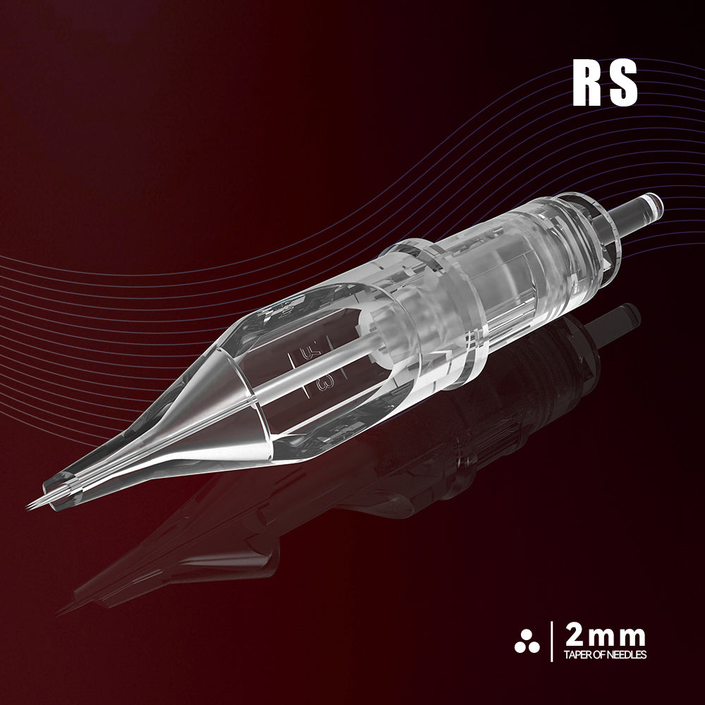 T&T MAX Series Tattoo Needle Cartridges Round Shader (RS) with patented stabilizing membrane for smooth stable ink flow